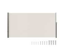 VEVOR Toldo Lateral Retráctil Pantalla de Privacidad al Aire Libre 180x350 cm Toldo Lateral contra Viento Impermeable de Poliéster Divisor de Habitación UV 30+ para Patio, Jardín, Balcón, Beige