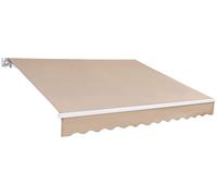 VEVOR, toldo manual retráctil para patio exterior, 3 x 2.5 metros. Toldo retráctil para protección solar, fabricado en poliéster resistente al agua, ideal para puertas y ventanas. Estructura de soport