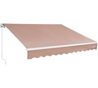 VEVOR - Toldo para balcón de 3,6 x 3 metros, tipo brazo articulado, con altura ajustable de 2,4 a 3,7 metros. Toldo de sujeción, retráctil, de acero y aluminio, con revestimiento de Polyurethande dobl