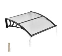 VEVOR Toldo para Puertas y Ventanas con Drenaje 101,7 x 96,5 cm, Tejadillo de Protección para Entrada con Soporte de ABS, Protección contra Lluvia, Toldo de Policarbonato para Porche, Transparente