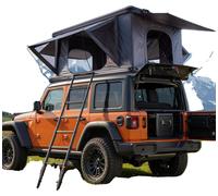 VEVOR, toldo para techo de vehículo, tipo concha rígida, para 2-3 personas. Toldo para techo de aluminio con luz LED tricolor, colchón grueso y 2 ventanas. Impermeable y resistente al viento, ideal pa