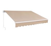 VEVOR Toldo para Terraza Retráctil 3,6 x 3 m Toldo Retráctil Patio Exterior 40°-90° Ajustable Viento/UV/Resistente al Agua Toldo Sombrilla Poliéster con Manivela para Patio, Terraza, Jardín, Balcón