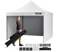 VEVOR, toldo pop-up de 304,8 x 304,8 cm con paredes laterales, color gris oscuro, blanco. Dimensiones: 3.048 x 3.048 x 3.20 metros
