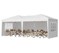VEVOR, toldo pop-up de 304,8 x 304,8 cm con paredes laterales, color gris oscuro y blanco, dimensiones 5.9 x 2.96 x 2.65 m (con ventanas)