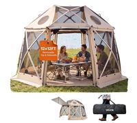 VEVOR, toldo pop-up para jardín, estructura de 6 lados para camping de 3,6 x 3,6 metros con techo desmontable y bolsa de transporte, montaje rápido y resistente a mordeduras, toldo para proteger del s