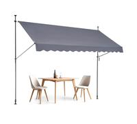 VEVOR Toldo Retráctil para Patio de 3,5x1,2 m Toldo Parasol con Manivela Manual Toldo para Patio al Aire Libre Altura Ajustable de 218 a 310 cm para Patio, Terraza, Jardín, Balcón, Gris Oscuro
