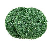 VEVOR Topiario Artificial de Boj 508 mm, Bola de Boj Artificial, 2 Plantas Falsas de PE, 10 Hojas Reemplazables, 2 Luces LED para Decoración de Interiores, Jardín, Terraza, Balcón, Entrada