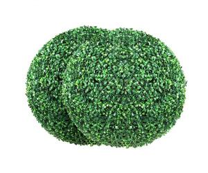 VEVOR Topiario Artificial de Boj 508 mm, Bola de Boj Artificial, 2 Plantas Falsas de PE, 10 Hojas Reemplazables, 2 Luces LED para Decoración de Interiores, Jardín, Terraza, Balcón, Entrada