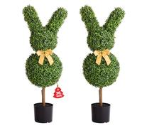 VEVOR Topiario Artificial de Boj para Exteriores, Diseño de Conejo, para Decoración de Interiores y Exteriores, Porche, Patio, Jardín, Balcón y Patio Trasero, Verde, 2 uds, 410 x 300 x 914 mm