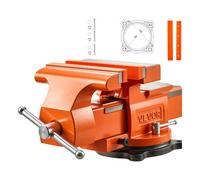 VEVOR Tornillo de Banco de 20,3 cm, de Hierro Fundido Dúctil, con Yunque y Base Giratoria 360°, Profundidad de Garganta 75 mm, Apertura Máxima de Mordazas 203 mm, para Taladrar y Cortar Tuberías