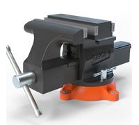 VEVOR Tornillo de Banco de Trabajo Hierro Fundido Tornillo de Banco con Yunque de 7,2x7,7 cm Base Giratoria de 360° Abrazadera de Banco Ancho de Mandíbula de 16,5 cm para Carpintería Conducto de Corte