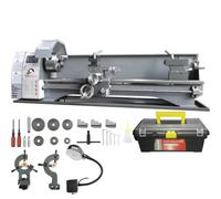 VEVOR Torno de Metal 211x750 mm Torno de Metal de Sobremesa 50-2500 RPM Velocidad Variable Continua 750 W sin Escobillas Engranajes de Metal con Caja de Herramientas para Procesamiento de Precisión