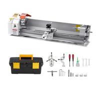 VEVOR Torno de Metal, 220 x 1000 mm Velocidad Variable 2500 RPM, 1250 W Torno de Banco con Alimentación Automática, Sistema de Roscado Electrónico, para Mecanizar Metales Blandos, Plástico