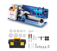VEVOR Torno de Metal Sobremesa 550W 180x305mm Velocidad Variable 0-2500 RPM | Para Torneado y Taladrado de Precisión en Metalurgia, Engranaje de Nailon, Dirección Reversible, Con 8 Pasos de Rosca Métrica