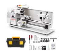 VEVOR Torno de Metal Sobremesa 650W 220x402mm Velocidad Variable 0-2500 RPM | Para Torneado de Precisión en Metal, Con Engranajes Metálicos, Dirección Reversible, Con 14 Roscas Métricas y 10 Imperiales