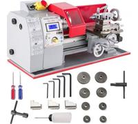 VEVOR, torno metálico mini de 7 x 12 pulgadas, con perforación automática de metal y madera, 600 W, para mecanizado de metales, trabajo en madera y fresado motorizado