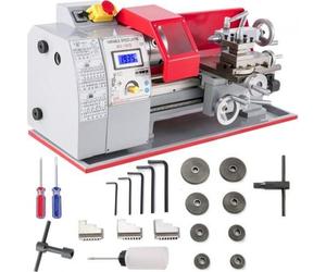 VEVOR, torno metálico mini de 7 x 12 pulgadas, con perforación automática de metal y madera, 600 W, para mecanizado de metales, trabajo en madera y fresado motorizado