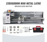 VEVOR Torno para Metal 750 W 22x60 cm para Taladrado de Torneado en Contracara
