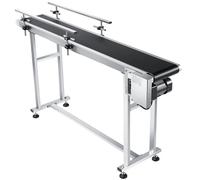 VEVOR Transportador de Correa Motorizado 1498,6x198,1 mm Transportador Acero Inoxidable Cinta Transportadora de PVC Antiestática Barandilla Doble para Aplicación de Codificación por Inyección de Tinta