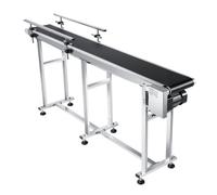 VEVOR Transportador de Correa Motorizado 1803,4x198,1 mm Transportador Acero Inoxidable Cinta Transportadora de PVC Antiestática Barandilla Doble para Aplicación de Codificación por Inyección de Tinta