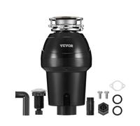 VEVOR Triturador de Basura para Fregadero de Cocina, 1,25 HP, Sistema de Eliminación de Residuos de Alimentos, 4060 RPM, Reducción de Ruido, Cable de Alimentación, para el Hogar, 210 x 210 x 390 mm