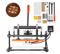VEVOR Troqueladora Manual de Cuero 360 x 260 mm Máquina de Corte de Acero, para Estampado en Caliente, en Relieve y Cortado, Kit Completo de Accesorios de Sellos y Papeles de Estampación, Manualidades