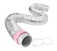 VEVOR Tubo Flexible Aislado 130x7620 mm Conducto de Ventilación con Aislamiento Térmico de Aluminio PET con 2 Abrazaderas de Manguera Protección de 3 Capas para Calefacción, Refrigeración, R-6.0