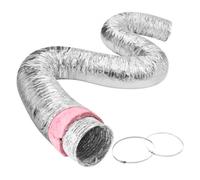 VEVOR Tubo Flexible Aislado 258x7620 mm Conducto de Ventilación con Aislamiento Térmico de Aluminio PET con 2 Abrazaderas de Manguera Protección de 3 Capas para Calefacción, Refrigeración, R-6.0