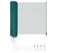 VEVOR Valla de Pollos y Perros, 0,9 m x 20 m, Malla de Protección para Jardines y Huertos, con Postes y Estacas de Doble Punta, Red Plástica de Seguridad para Aves de Corral Cría de Animales, Verde