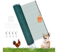 VEVOR Valla de Pollos y Perros, Malla de Protección para Jardines y Huertos, con Postes y Estacas de Doble Punta, Red Plástica de Seguridad para Aves de Corral Cría de Animales, Verde (20m×1.2m)
