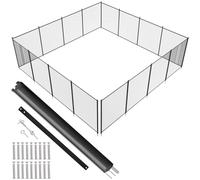 VEVOR Valla para Piscina, Barrera para Piscina Enterrada 1,21x14,63 m Valla de Seguridad Plegable Desmontable Varilla de Aluminio Tejido de Malla de PVC Teslin 340 g/m² para Protección Niños Mascotas