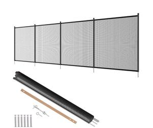 VEVOR Valla para Piscina, Barrera para Piscina Enterrada 1,21x3,66 m Valla de Seguridad Plegable Desmontable Varilla de Aluminio Tejido de Malla de PVC Teslin 340 g/m² para Protección Niños Mascotas