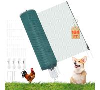 VEVOR Valla Temporal con Postes, 0.9 x 50m Malla de Plástico, de Seguridad para Jardín con Estacas de Púas Dobles y Cuerdas de Tensión, Valla Temporal para Perros, Gallinas, Plantas, Patios Exteriores