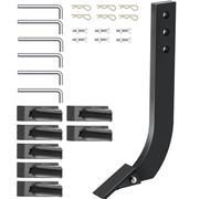 VEVOR Vástago de Hoja de Caja de 6 Piezas, Vástago Escarificador de 410 mm, Vástago Raspador de Caja de 3 Orificios, Vástago Desgarrador con Dientes y Pasadores Cónicos Extraíbles, Negro