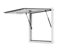 VEVOR Ventana de Concesión de 943 x 943 x 80 mm de Servicio de Camión de Alimentos de Aleación de Aluminio con Puerta de Toldo y Gancho de Arrastre, Soporte Hasta 85 Grados, Vidrio no Incluido