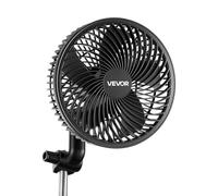 VEVOR Ventilador con Clip de Cultivo, USB-C, Doble Motor, 10 Velocidades 9 Fijas y 1 Modo Circulación, Cable 1,5 m, Ventilador con Clip Oscilante 45° 90° 125 CFM para Plantas Invernadero Interior