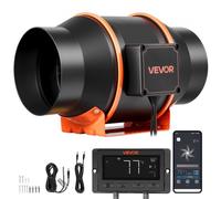 VEVOR Ventilador de Conducto en Línea 3000 RPM, Extractor de Ruido Reducido con Motor EC, 683 m³/h, Controlador PWM y App, 10 Velocidades, Sensor de Temperatura y Humedad, para Armarios de Cultivo