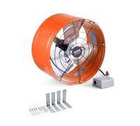 VEVOR Ventilador de Montaje a Dos Aguas, Extractor de Aire para Ático con Termostato Ajustable y Malla Exterior, 1650 CFM, para Techo, Garaje y Tienda, 380 x 200 x 380 mm, Color Naranja Vibrante