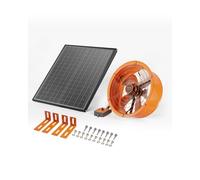 VEVOR Ventilador de Montaje a Dos Aguas, Extractor de Aire Solar con Termostato Ajustable y Malla Exterior, 1300 CFM, Ventilación Silenciosa para Techo, Garaje, Tienda, Naranja, Φ 400 x 150 mm