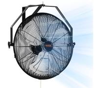 VEVOR Ventilador de Montaje en Pared, 44,6 cm, 3 Velocidades de Alta Velocidad Máx. 4150 CFM, Ventilador de Pared Industrial Oscilante Impermeable, Comercial o Residencial para Almacén, Patio, Negro