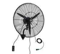 VEVOR Ventilador de Pared con 3 Velocidades, Nebulización, Ángulo Ajustable, Motor de Cobre, IP44, Ventilador Industrial Oscilante de Acero al Carbono para, Invernadero, Ganadería, Taller, Exterior