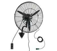 VEVOR Ventilador de Pared con 3 Velocidades, Nebulización, Motor de Cobre, IP44, Ángulo Ajustable, Ventilador Industrial Oscilante de Acero al Carbono para Exterior, Taller, Invernadero, Ganadería