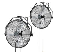 VEVOR Ventilador de Pared, Paquete de 2, con 3 Velocidades, Aire de Flujo, Ángulo Ajustable, Motor de Cobre, Ventilador Industrial Oscilante de Acero para Taller, Garaje, Gimnasio, Comercio, Almacén