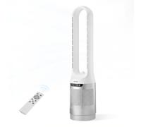 VEVOR Ventilador de Pie sin Aspas, 65° Oscilación, 4 Modos, 12 Velocidades, Ventilador de Torre 4,5 m/s con Temporizador 8h, Control Remoto, Flujo de Aire para Sala de Estar Oficina Dormitorio, Blanco