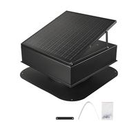 VEVOR Ventilador de Techo para Ático Solar Inteligente 35 W con Termostato, Flujo Aire 2400 CFM, Motor de CC sin Escobillas Incorporado para Refrigeración y Deshumidificación, 565 x 565 x 245 mm