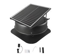 VEVOR Ventilador de Techo para Ático Solar Inteligente de 42 W con Termostato, Control Remoto, Flujo de Aire de 2800 CFM, Motor de CC sin Escobillas Incorporado para Refrigeración, Φ565 x 255 mm