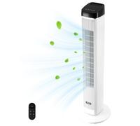 VEVOR Ventilador de Torre Silencioso, Oscilante de 70° para Interiores con 3 Velocidades, 4 Modos, Temporizador de 12 horas, sin Aspas, con Control Remoto para Oficina, Hogar, φ 308 x 996 mm