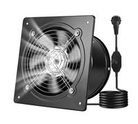 VEVOR Ventilador Extractor de 48 W 980 m³/h, Extractor de Aire de 203 mm, con Control de Velocidad y Válvula Antirretorno, Montaje para Pared, Ventilación para Cocina Baño Garaje Sótano Ático Taller
