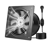 VEVOR Ventilador Extractor de 48 W 980 m³/h, Extractor de Aire de 203 mm, con Control de Velocidad y Válvula Antirretorno, Montaje para Pared, Ventilación para Cocina Baño Garaje Sótano Ático Taller