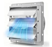 VEVOR Ventilador Extractor de Aire con Persiana 34 W 1400 RPM, Flujo de Aire de 6,5 m/s, Carcasa de Acero, Ventilador Industrial de Pared con Cable Precableado para Garaje, Taller, Ático y Cobertizo